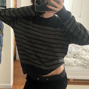 Striped Black and Gray Sweater